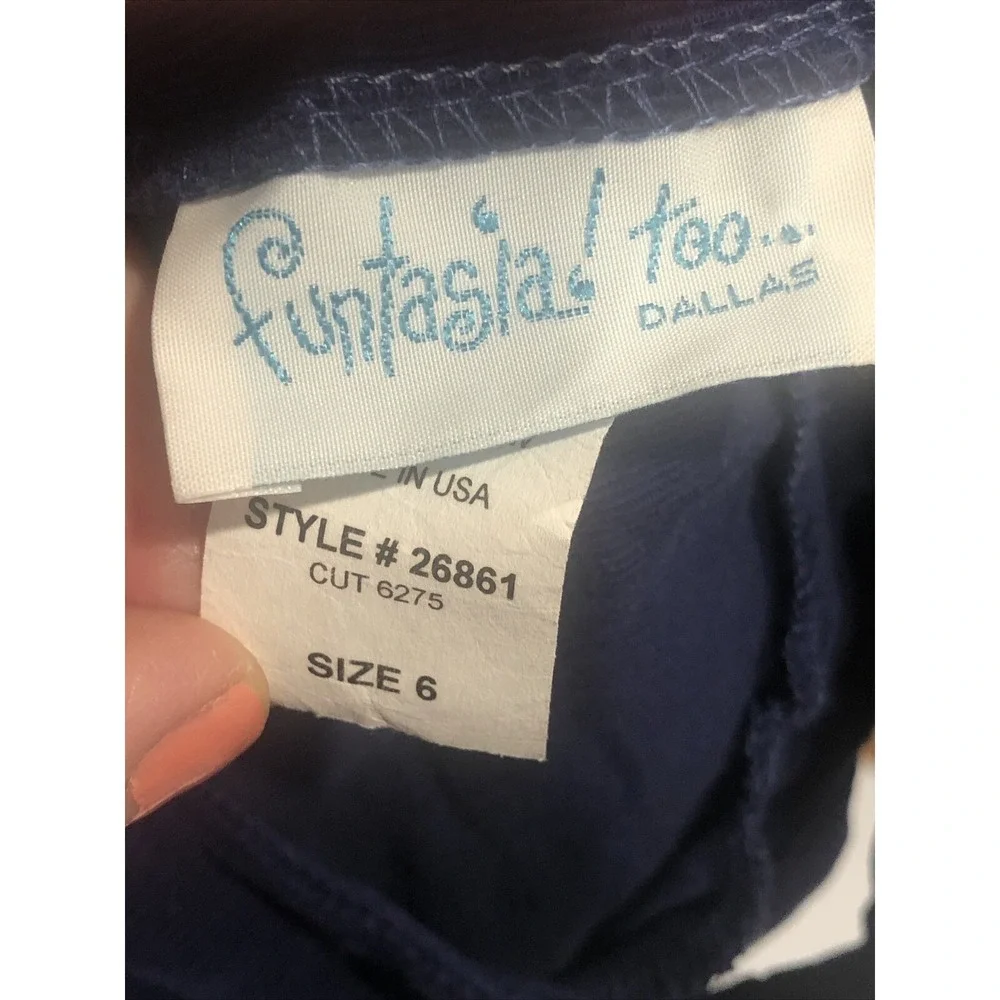 Funtasia! Too Christmas Candy Cane Dress Girl's Size 6 USA‎ MADE Blue